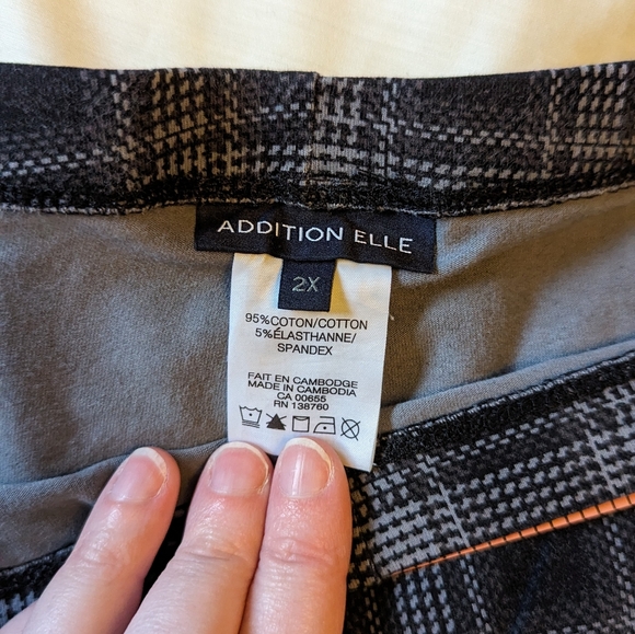 AdditionElle 2X gray plaid leggings EUC - Picture 4 of 6